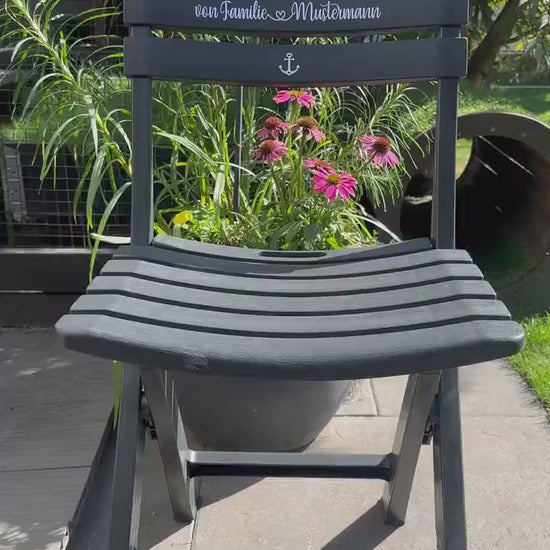 Personalized Nautical Folding Chair | Custom Entryway Decor | Wedding, Housewarming & Garden Gift Idea