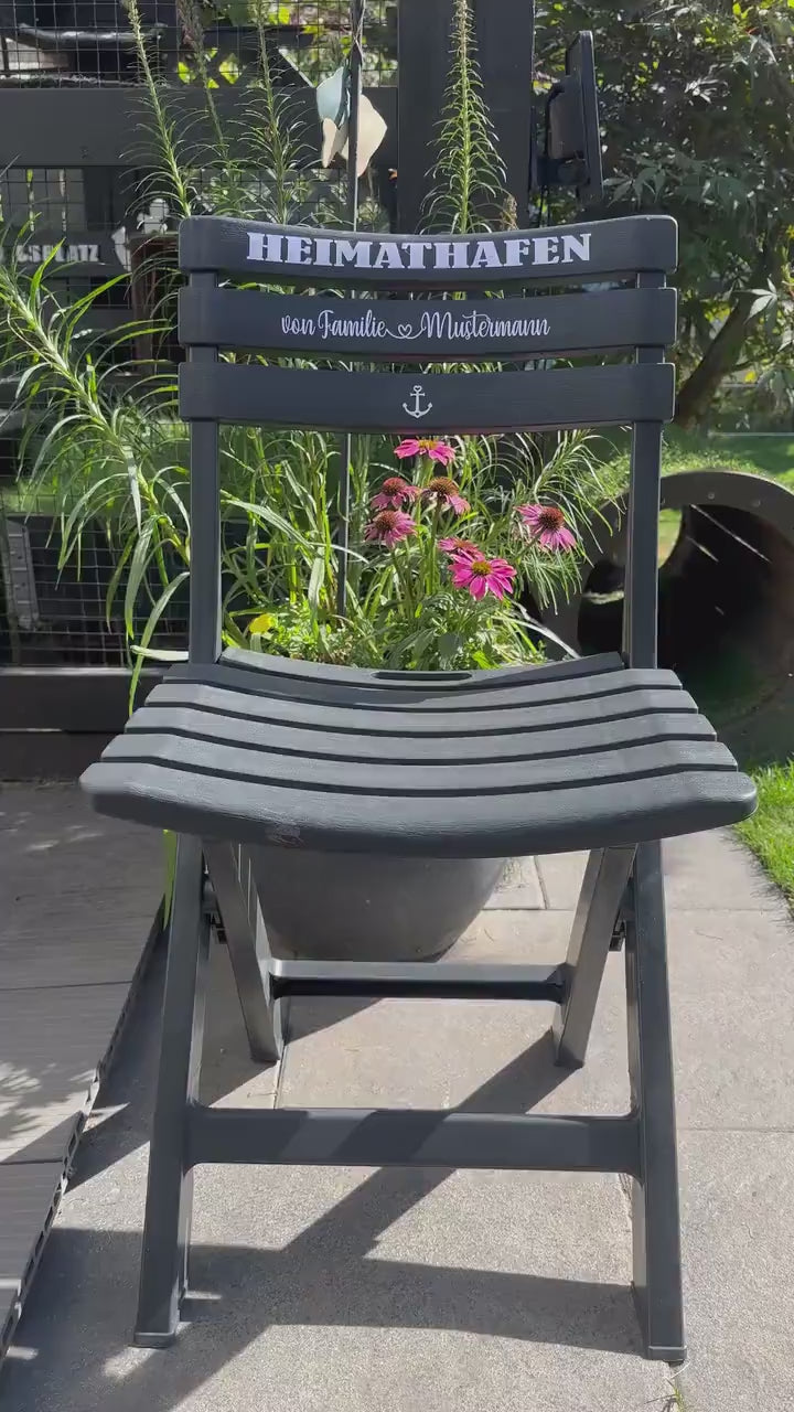 Personalized Nautical Folding Chair | Custom Entryway Decor | Wedding, Housewarming & Garden Gift Idea